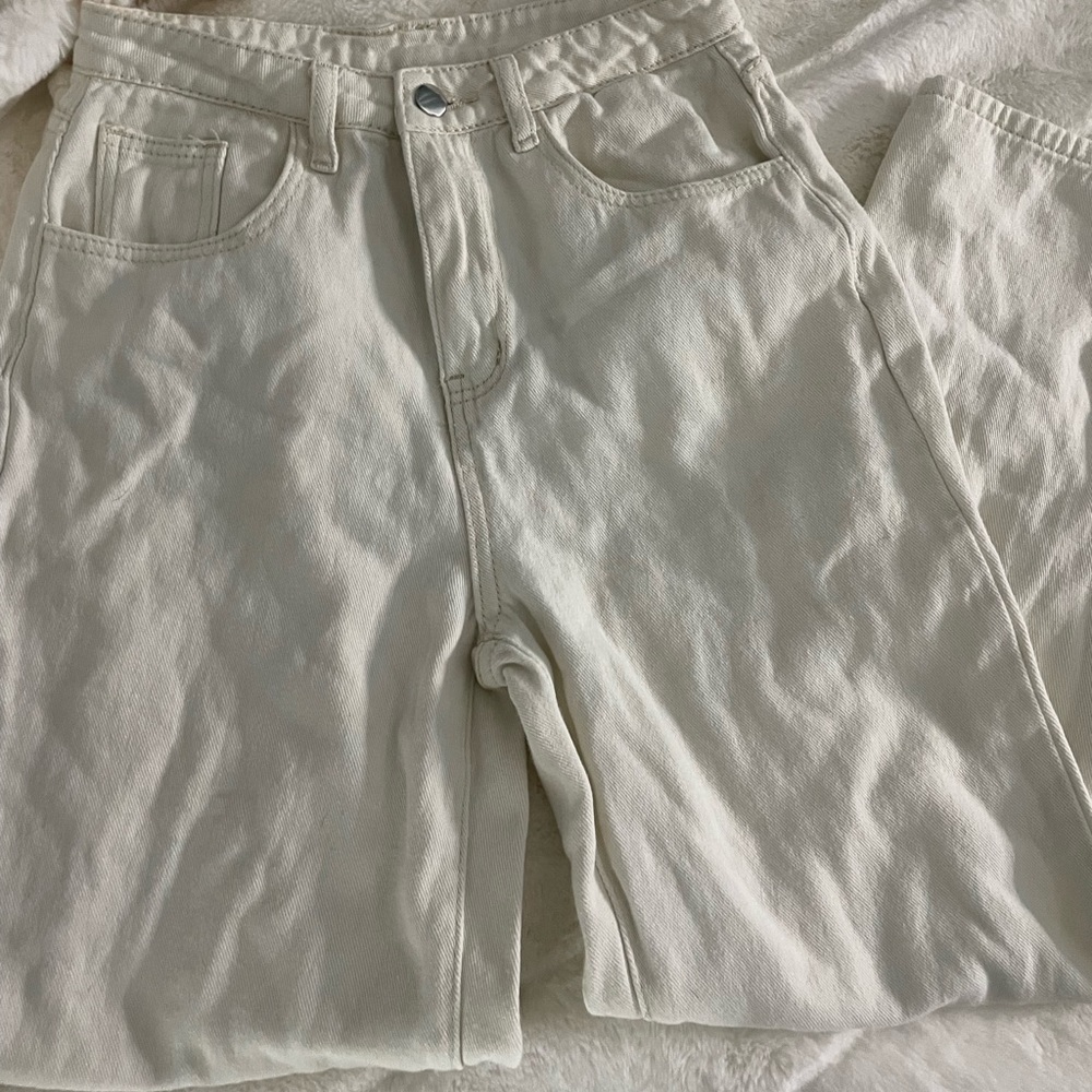Cream Colored Flare Jeans
